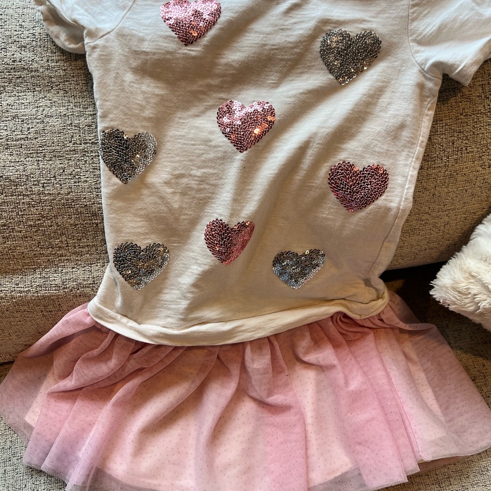 Flapdoodles Short Sleeve Tee with Heart Accents